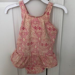 Girls Lilly Pulitzer 12-18m pink &cream swimsuit